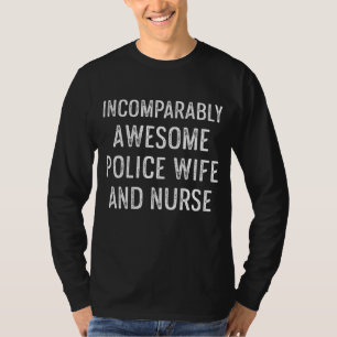 Camiseta Esposa de Polícia Enfermeira Rn Mãe 9