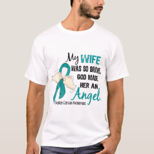 Camiseta Esposa do câncer de ovário do anjo 2