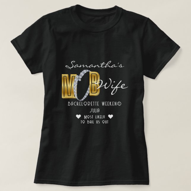 Camiseta Esposa do Crime & Coquetéis Bach Preto Festa de De (Frente do Design)