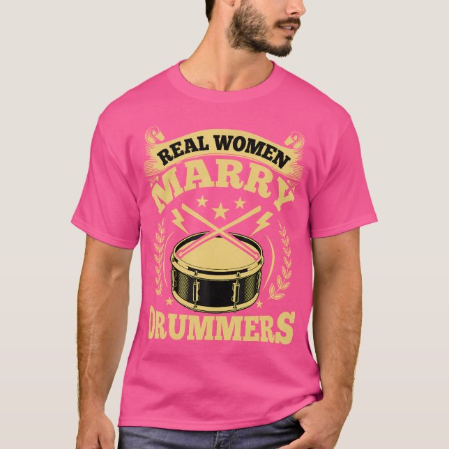 Camiseta Esposa Do Drummer - Mulher Real Casado Drummers Dr (Frente)