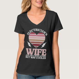 Camiseta Esposa do Eletricista Coração Esposa de um Eletric