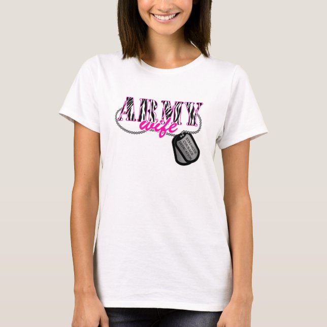 Camiseta Esposa do exército, exército forte (Frente)