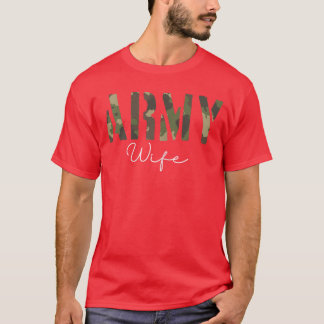 Camiseta Esposa do Exército Militar Soldado Veterano Esposa
