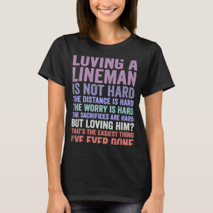 Camiseta esposa do lineman da rede elétrica, Lineman, cônju