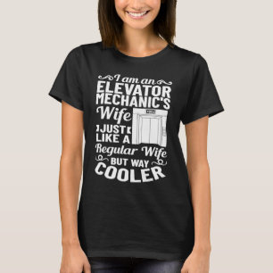 Camiseta Esposa do Mecânico de Elevador Botões Técnico Insp