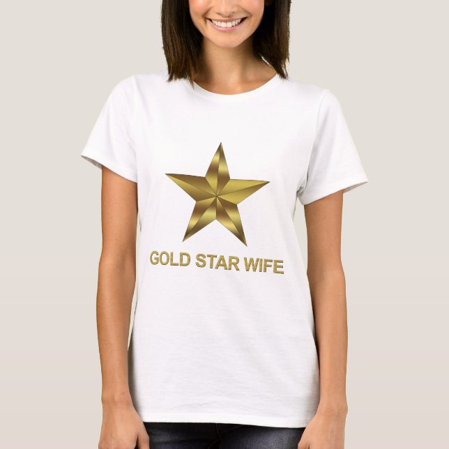Camiseta Esposa Dourado da estrela (Frente)