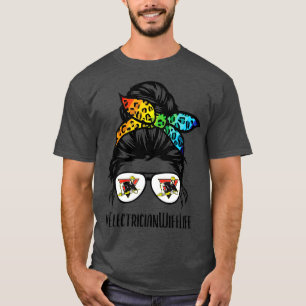 Camiseta Esposa eletricista Copos de cabelo bagos
