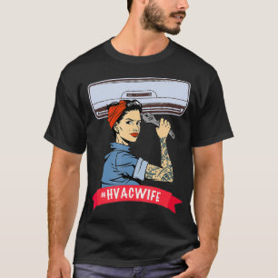 Camiseta Esposa Engraçada HVAC Oferece Hvac Técnicos Aque