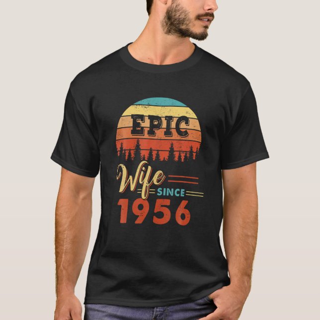 Camiseta Esposa Epic Desde 1956 65º Aniversário De Casament (Frente)