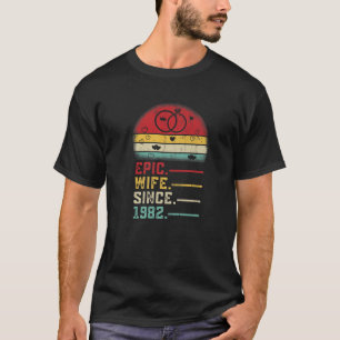 Camiseta Esposa Epic Desde 1982 Casando Gráfico Seu 40º A