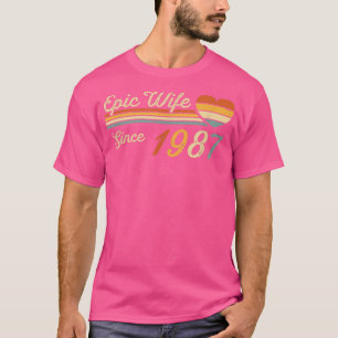 Camiseta Esposa Epic Desde 1987 35º Aniversário de Casament