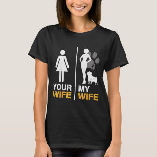 Camiseta Esposa Esposa Buldogue Inglês Amante de Animais de