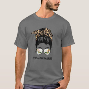 Camiseta Esposa Esposa Esquiar Cabelo Mensageiro Freio Leop