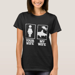 Camiseta Esposa Esposa Mergulho Tubarão Humor Marido