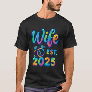 Camiseta Esposa Est 2025 Recém-Casados Lua de Mel Casamento