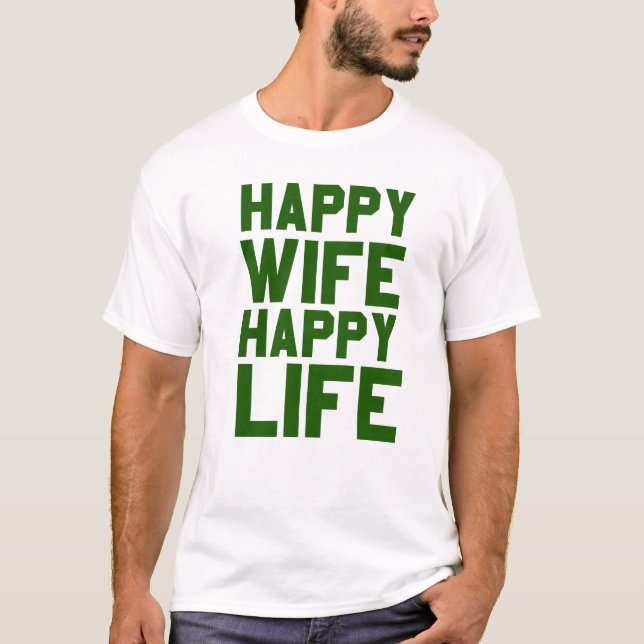 Camiseta Esposa feliz vida feliz (Frente)