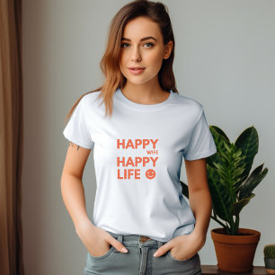 Camiseta Esposa Feliz, Vida Feliz - Citação Engraçada De Ca