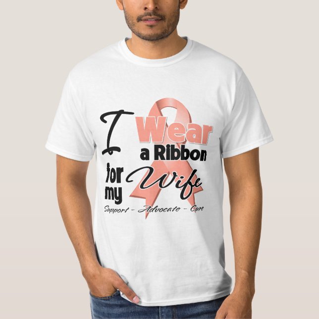Camiseta Esposa - fita uterina do cancer (Frente)