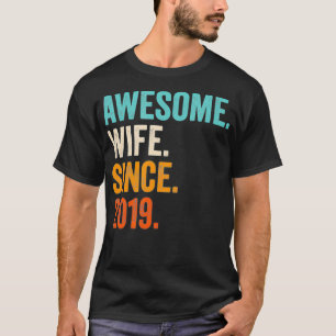 Camiseta Esposa Incrível Desde 2019 3.º aniversário de casa