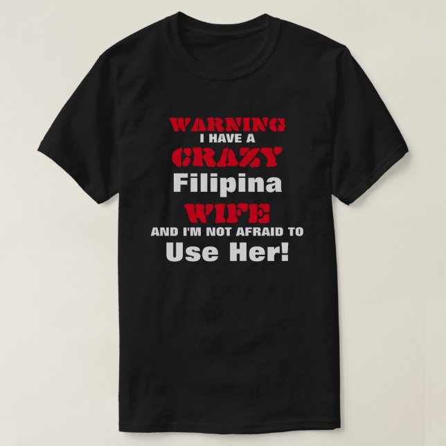 Camiseta Esposa louca da filipina (Frente do Design)