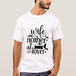 Camiseta Esposa Mãe Amante de Gatos – Citação de Mãe de Gat