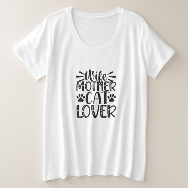Camiseta Esposa Mãe Cat Lover (Frente do Design)