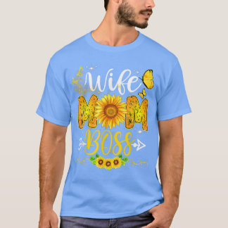 Camiseta Esposa Mãe Chefe Aniversário Para Mamãe Girassol M