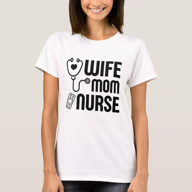 Camiseta Esposa Mãe Enfermeira (Frente)