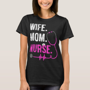Camiseta Esposa Mãe Enfermeira RN Enfermeiras Engraçadas NP