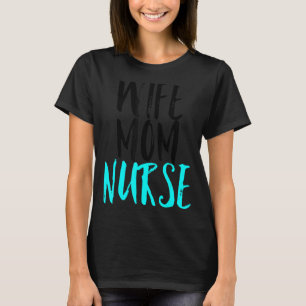 Camiseta Esposa Mãe Enfermeira Vintage Enfermeira Dia de as