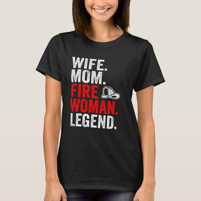 Camiseta Esposa Mãe Legenda Bombeiro Thin Red Lin (Frente)