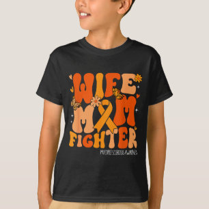 Camiseta Esposa Mãe Lutadora Fita Laranja Esclerose Múltipl