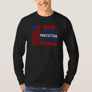 Camiseta Esposa Mãe Protetor Herói Veterano Orgulhoso Vet A