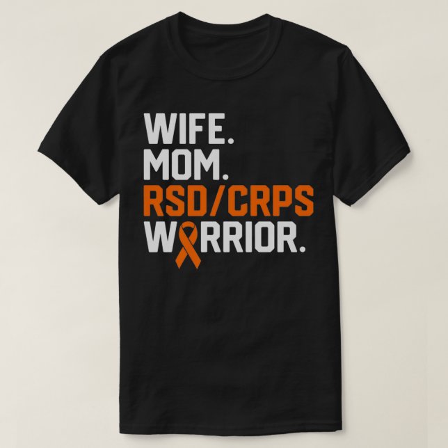 Camiseta Esposa Mãe RSD Guerreiro de CRPS Sensibilização pa (Frente do Design)