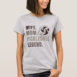 Camiseta Esposa Mamãe Pickleball Legenda - Vintage Engraçad