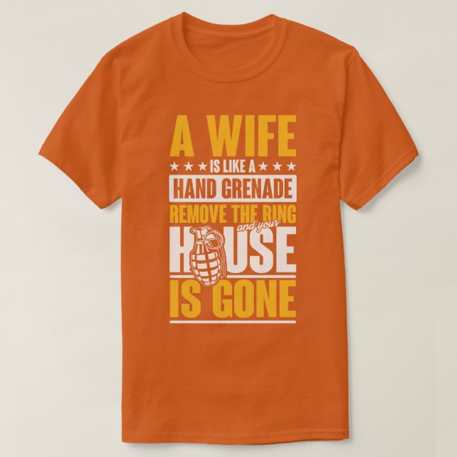 Camiseta Esposa Mão Granada (Frente do Design)