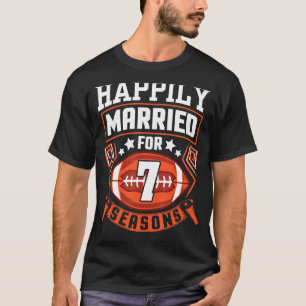 Camiseta Esposa Marido Casada Felizmente Por 7 Anos De Fute