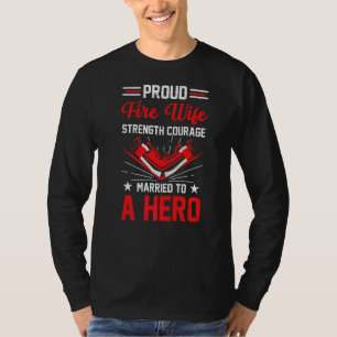 Camiseta Esposa Orgulhosa Casada Com Bombeiro Herói