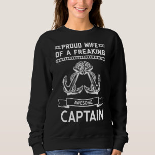 Camiseta Esposa Orgulhosa De Capitão Barco Esposa