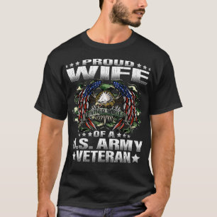 Camiseta Esposa Orgulhosa De Um Cônjuge Militar Veterano