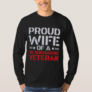 Camiseta Esposa Orgulhosa De Um Patriótico Veterano Submari