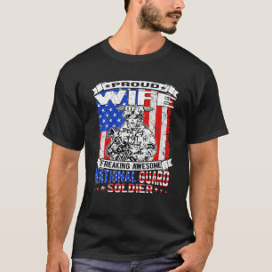 Camiseta Esposa Orgulhosa De Um Soldado Nacional De Guarda