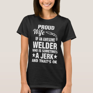 Camiseta Esposa Orgulhosa De Um Soldador Incrível Piada Da