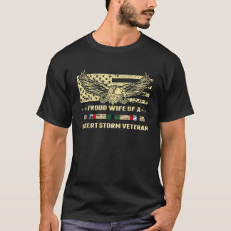 Camiseta Esposa Orgulhosa De Um Vete Militar De Tempestade 