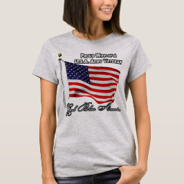 Camiseta Esposa Orgulhosa De Um Veterano Do Exército Dos EU