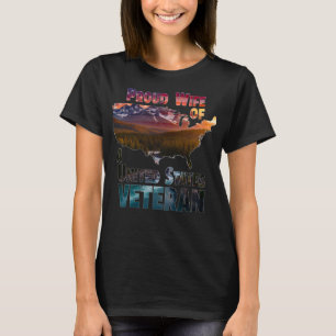 Camiseta Esposa Orgulhosa de um Veterano dos Estados Unidos