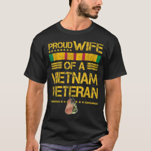 Camiseta Esposa Orgulhosa De Um Veterano Vietnã Meu Marido