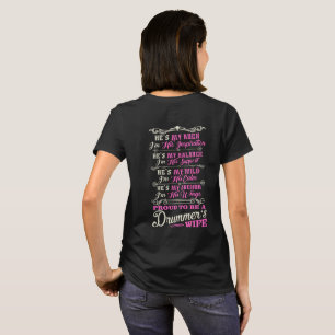 Camiseta Esposa orgulhosa do baterista