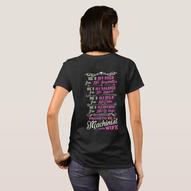 Camiseta Esposa orgulhosa do operador (Parte Traseira Completa)
