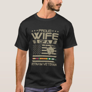 Camiseta Esposa Orgulhosa Do Veterano Vietnã Marido Norte-A
